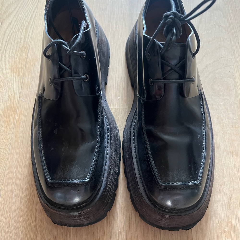 Marsell Black Quadrarmato Derbys